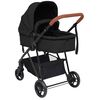 vidaXL 3-in-1 Kinderwagen Anthrazit und Schwarz Stahl