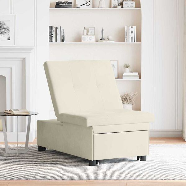 vidaXL Schlafsofa Creme 194 x 67 x 82 cm Samt