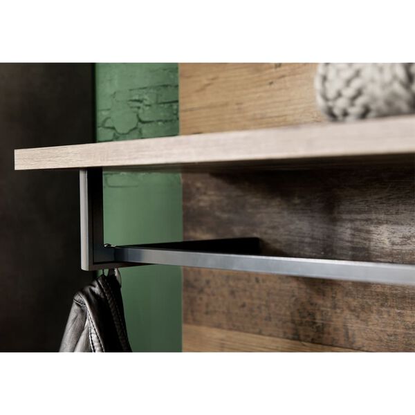 Trendteam Wandgarderobe Indy Altholz und Matera Grau