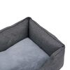 vidaXL Hundebett Grau 65x50x20 cm Fleece Leinenoptik