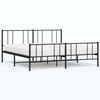 vidaXL Bettgestell mit Kopf- und Fu&szlig;teil Metall Schwarz 193x203 cm