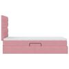 vidaXL Bett mit Stauraum und LED mit Matratze Rosa 90 x 190 cm Samt