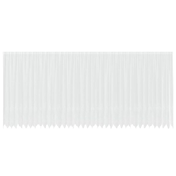 vidaXL Spitzenvorhang mit Vorh&auml;ngen Floral Wei&szlig; 220 x 900 cm Polyester