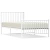 vidaXL Bettgestell mit Kopf- und Fußteil Metall Weiß 100x190 cm