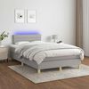 vidaXL Boxspringbett mit Matratze & LED Hellgrau 120x190 cm Stoff