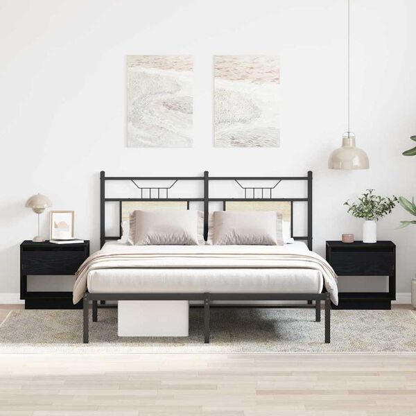 vidaXL Nachttisch 2 pcs Schwarz Eichen-Optik 45 x 34 x 44 cm