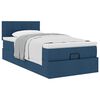 vidaXL Ottoman-Bett mit Matratze Blau 100x200 cm Stoff