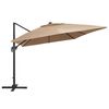 vidaXL Ampelschirm mit LED-Beleuchtung Alu-Mast 400x300 cm Taupe
