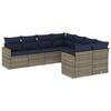 vidaXL 8-teiliges Gartensofa-Set mit Kissen, grau, Polyrattan