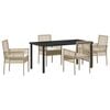 vidaXL Garten Essgruppe 5 stk. Beige Poly-Rattan