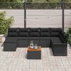 vidaXL Gartensofa-set mit Speicher 9 pcs Schwarz Poly-Rattan
