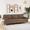 vidaXL 3-Sitzer-Sofa mit Zierkissen Braun 210 cm Stoff