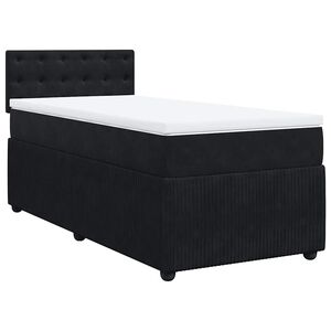 vidaXL Boxspringbett mit Matratze Schwarz 90x200 cm Samt