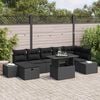 vidaXL Garten-Sofa-Set mit Kissen 8 pcs Schwarz Poly Rattan