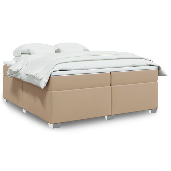 vidaXL Boxspringbett Matratze Cappuccino-Braun 200x200cm Kunstleder