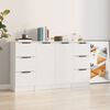 vidaXL Sideboards 3 Stk. Wei&szlig; Holzwerkstoff