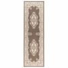vidaXL Teppichl&auml;ufer FLORNES Gewebt Taupe-Muster 67 x 200 cm PP 7 mm