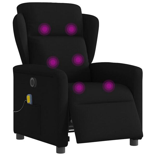 vidaXL Massagesessel Elektrisch Schwarz Stoff