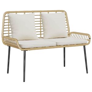 vidaXL Gartenbank Braun und Creme Poly-Rattan