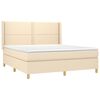 vidaXL Boxspringbett mit Matratze Creme 180x200 cm Stoff
