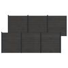 vidaXL zaunset 6 stk. 1045 x 186 cm WPC und Aluminium Schwarz