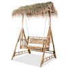 vidaXL Hollywoodschaukel 2-Sitzer mit Palmbl&auml;ttern Bambus 202 cm