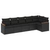 vidaXL Patio Sofa Set 6-Sitzer Black