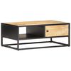 vidaXL Couchtisch mit Geschnitzter T&uuml;r 90x55x36 cm Raues Mangoholz