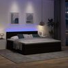 vidaXL Ottomane Bett mit Matratze & LEDs Dunkelbraun 180x200 cm Stoff
