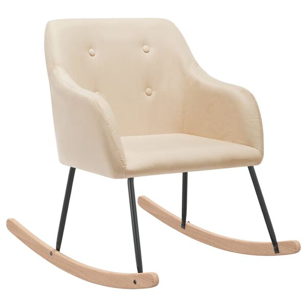 vidaXL Schaukelstuhl Creme Stoff