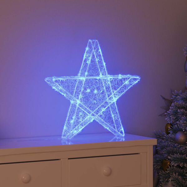 vidaXL 3D Stern mit 50 LEDs Blau 55 x 53.5 x 10 cm Acryl