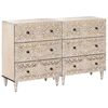 vidaXL Sideboard 2 Stk. 60 x 33,5 x 75 cm Massivholz Mango Wei&szlig;