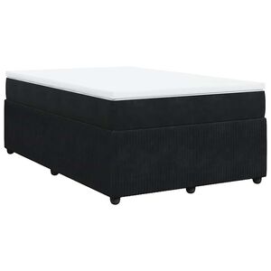 vidaXL Boxspringbett mit Matratze Schwarz 120x190 cm Samt