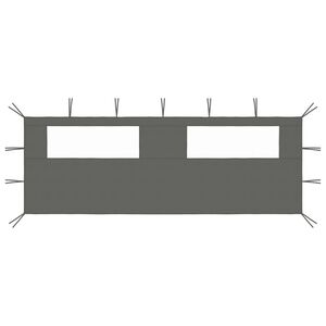 vidaXL Pavillon-Seitenwand mit Fenstern 6x2 m Anthrazit