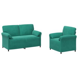 vidaXL Sofa Set 2 stk. T&uuml;rkis Samt