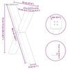 vidaXL Esstischbeine X-Form 2 Stk. Schwarz 70x(72-73) cm Stahl