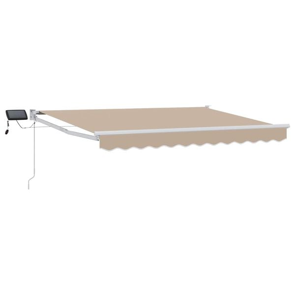 vidaXL Manuelle Gelenkarmmarkise mit LEDs Beige 2,5 x 2 m