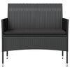 vidaXL 16-tlg. Garten-Lounge-Set mit Auflagen Poly Rattan Schwarz