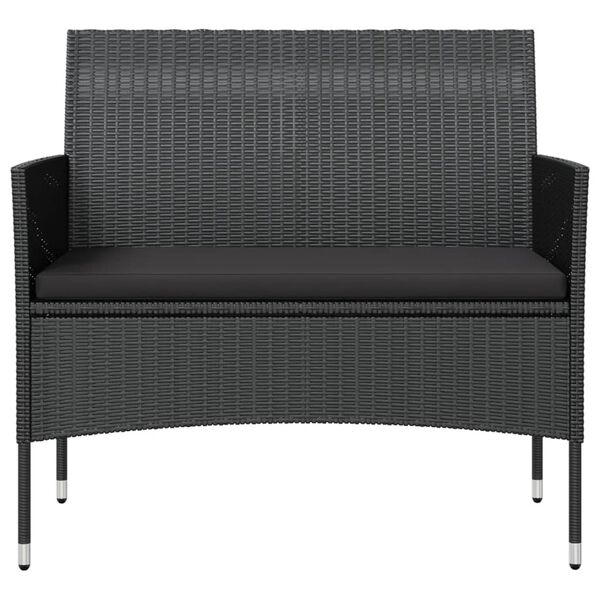 vidaXL 16-tlg. Garten-Lounge-Set mit Auflagen Poly Rattan Schwarz