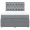 vidaXL Boxspringbett mit Matratze Hellgrau 160x200 cm Stoff