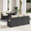 vidaXL Gartensofa-set mit Kissen 6 pcs Schwarz Poly Rattan
