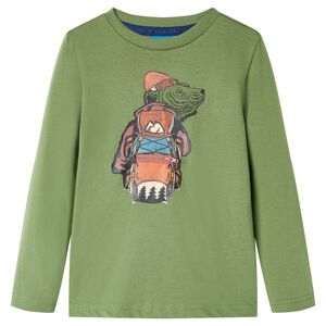 vidaXL Kinder-Langarmshirt Helles Khaki 104