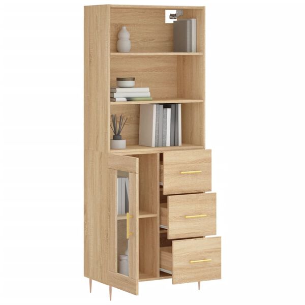 vidaXL Highboard Sonoma-Eiche 69,5x34x180 cm Holzwerkstoff