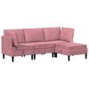vidaXL Wohnzimmergarnitur 4 Stk. Rosa Samt