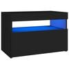 vidaXL Nachttisch mit LED-Leuchten Schwarz 60x35x40 cm Holzwerkstoff