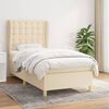 vidaXL Boxspringbett mit Matratze Creme 90x200 cm Stoff