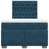 vidaXL Boxspringbett mit Matratze Blau 120x200 cm Samt