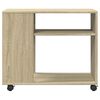 vidaXL Beistelltisch mit Rollen Sonoma Eiche 70x35x60 cm Holzwerkstoff