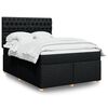 vidaXL Boxspringbett mit Matratze Schwarz 140x190 cm Stoff