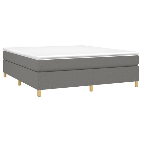 vidaXL Boxspringbett mit Matratze Dunkelgrau 160x200 cm Stoff